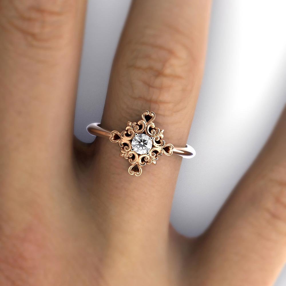Italian Baroque Style Diamond Ring - Oltremare Gioielli