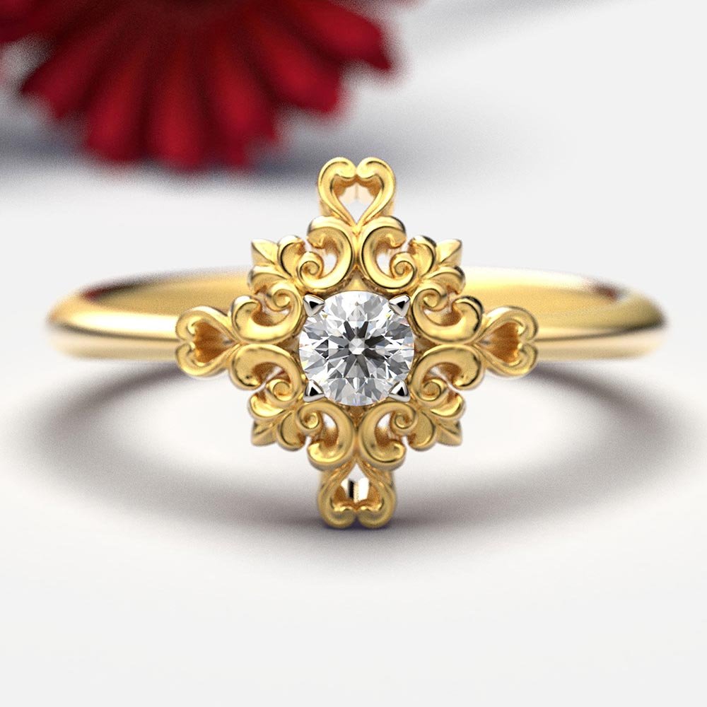 Italian Baroque Style Diamond Ring - Oltremare Gioielli