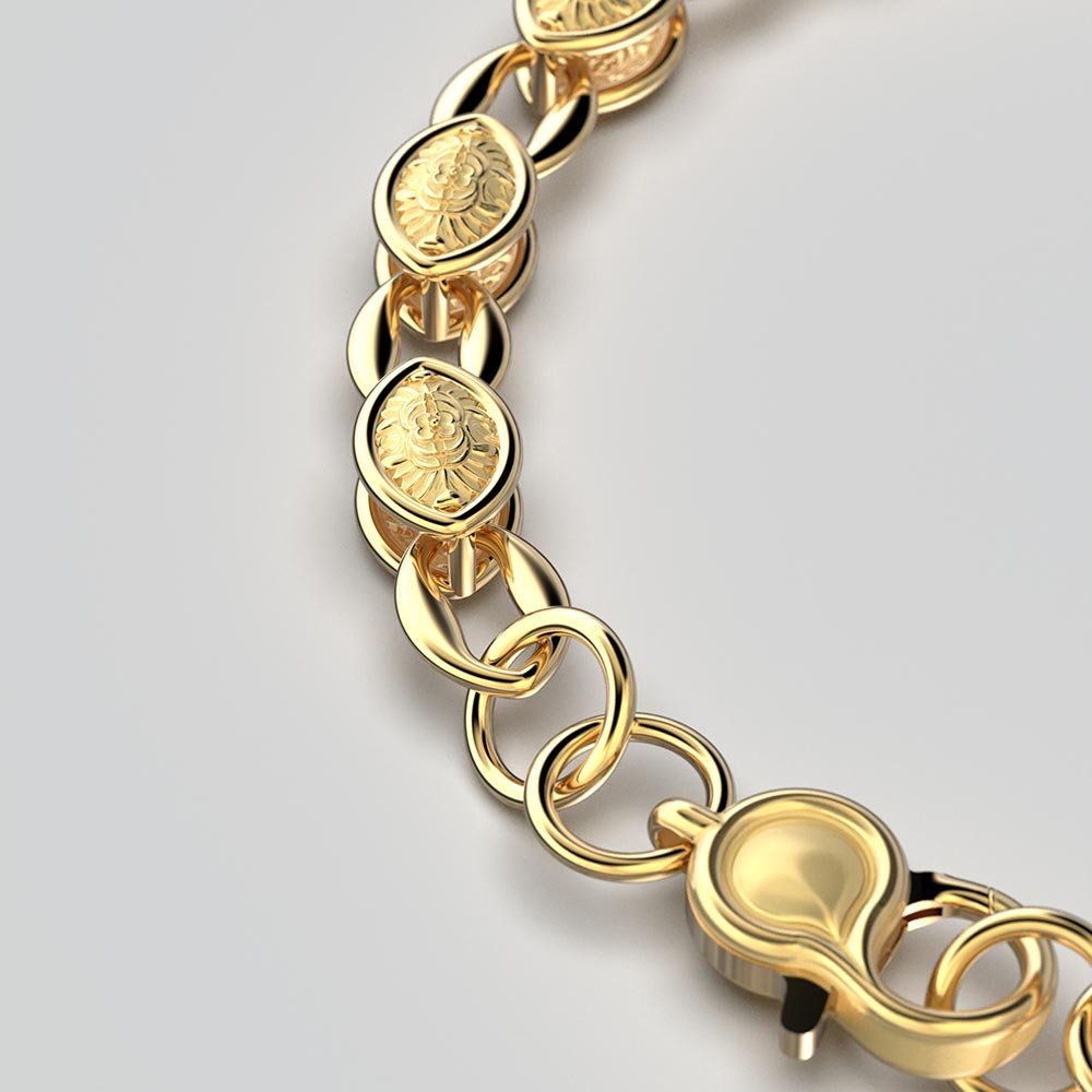 Gold Bracelet in Baroque Style - Oltremare Gioielli