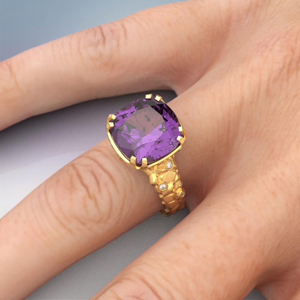 Stunning Gemstone Ring With Diamonds - Oltremare Gioielli