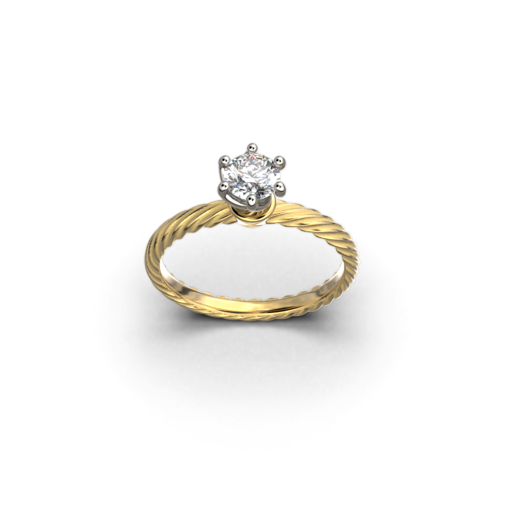 GIA certified Diamond engagement ring made in Italy by Oltremare gioielli in 14k or 18k solid gold