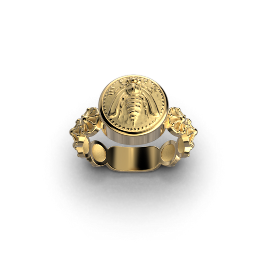 Bee Coin Ring in Ancient Greek Style - Oltremare Gioielli