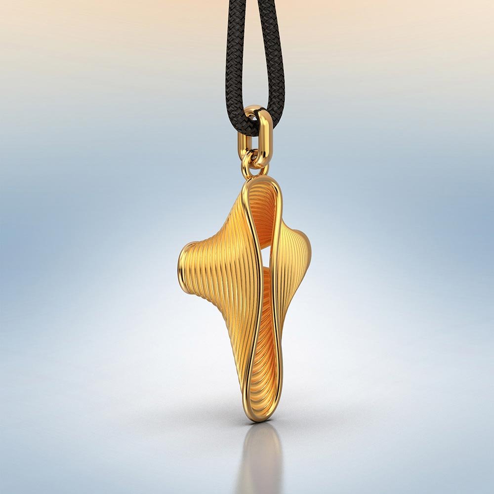Modern Style Gold Cross For Men - Oltremare Gioielli