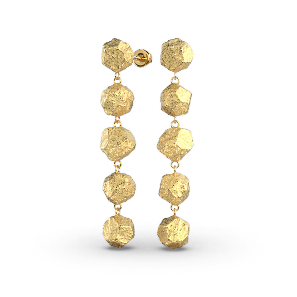 Italian Gold Dangle Drop Earrings - Oltremare Gioielli