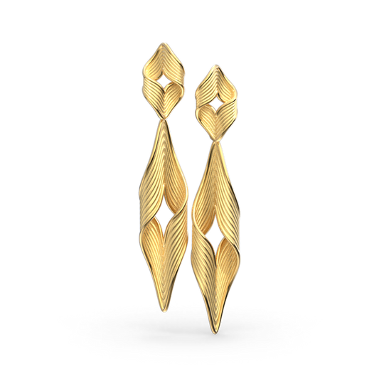 Stunning Gold Dangle Drop Earrings - Oltremare Gioielli