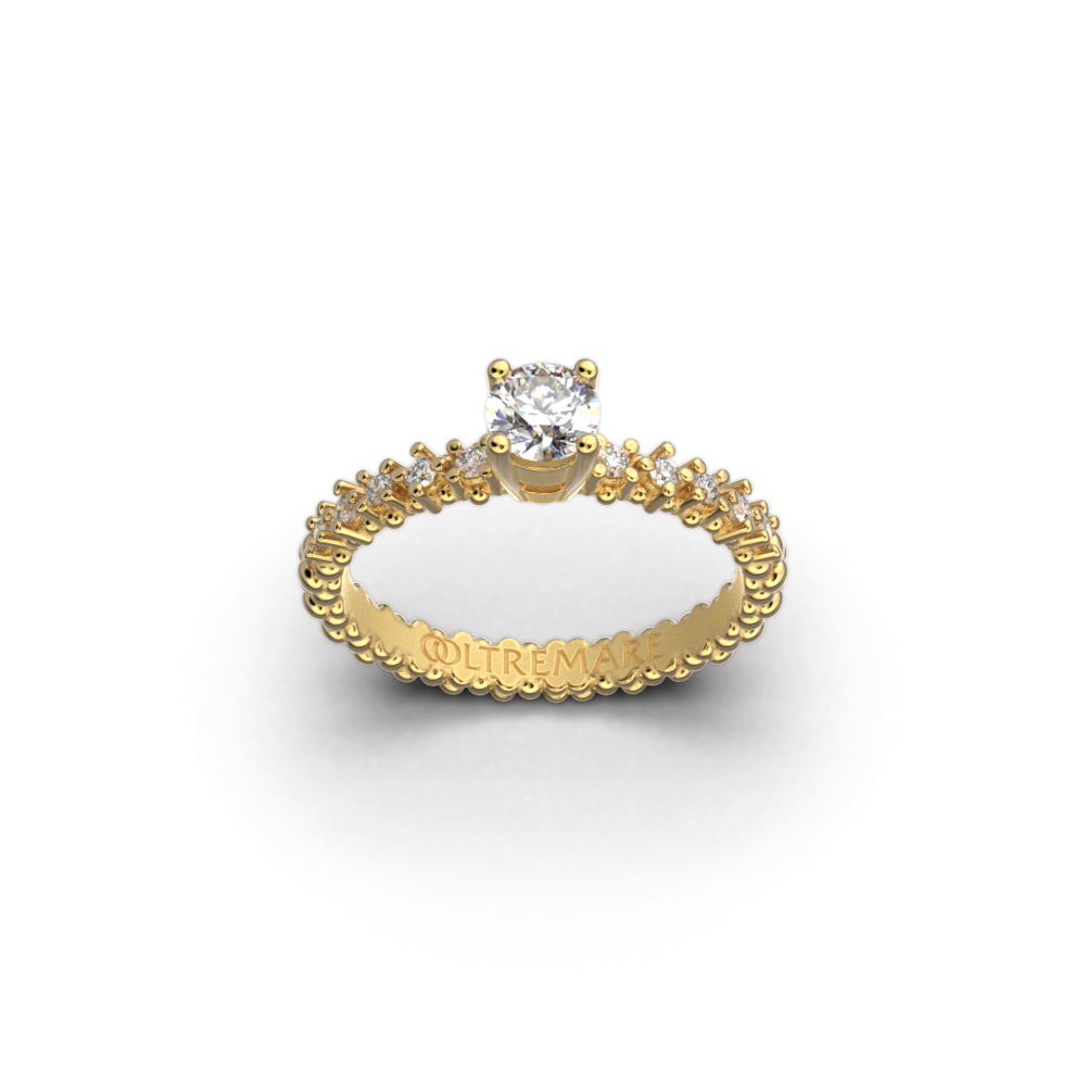 Gia certified diamond engagement ring made in Italy by Oltremare Gioielli, Central Diamond: GIA-certified 0.4 carats G VVS1 0.13 carats of surrounding diamonds 0.13 carats G VS 14k or 18k Solid Gold Handmade in Italy by Oltremare Gioielli 