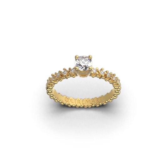 Gia certified diamond engagement ring made in Italy by Oltremare Gioielli, Central Diamond: GIA-certified 0.4 carats G VVS1 0.13 carats of surrounding diamonds 0.13 carats G VS 14k or 18k Solid Gold Handmade in Italy by Oltremare Gioielli 