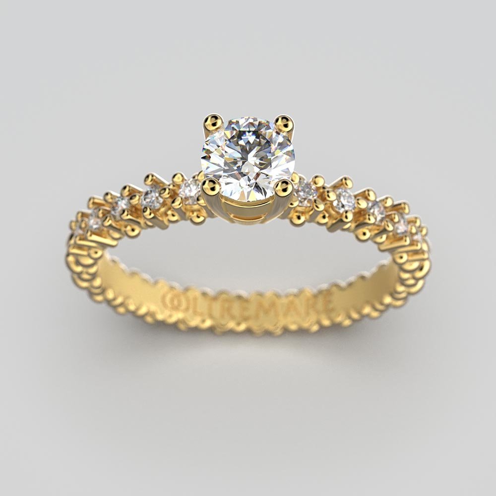 Italian Engagement Ring with Natural Diamonds - Oltremare Gioielli