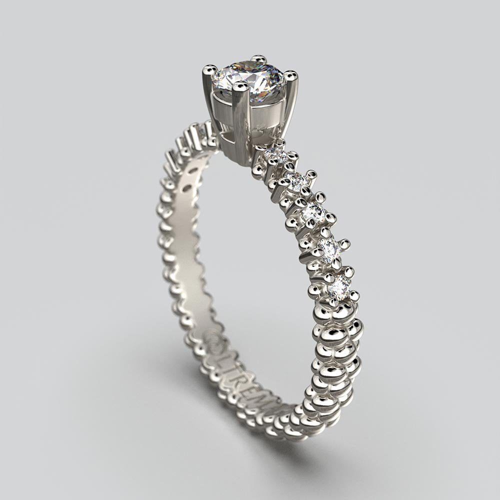 Italian Engagement Ring with Natural Diamonds - Oltremare Gioielli