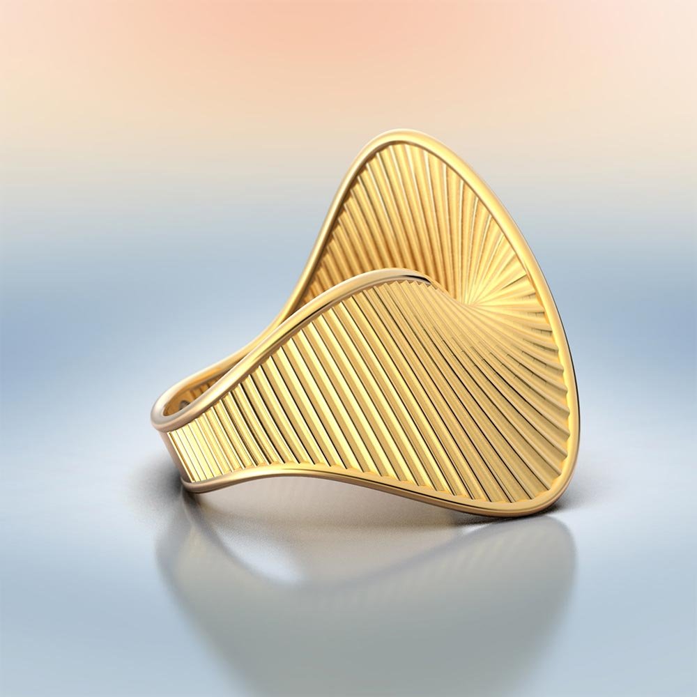 Mobius Gold Ring 14k Gold Handmade in Italy - Oltremare Gioielli