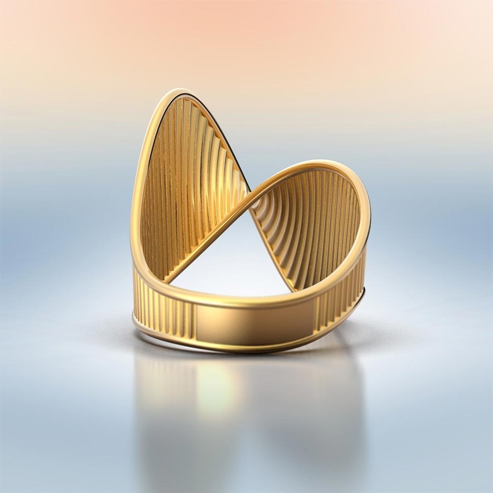 Mobius Gold Ring 14k Gold Handmade in Italy - Oltremare Gioielli