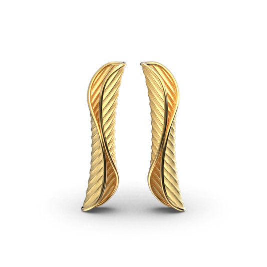 Long Gold Earrings Made in Italy - Oltremare Gioielli