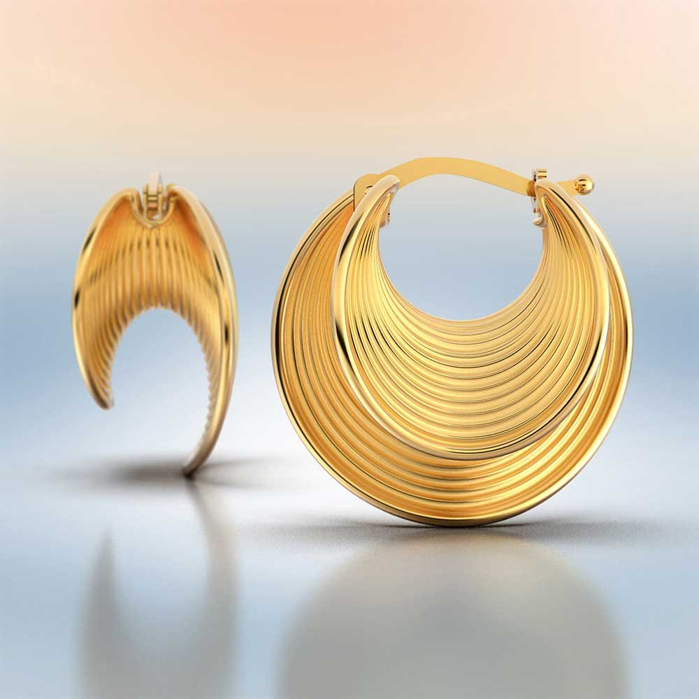 Avant Garde Gold Hoop earrings - Oltremare Gioielli