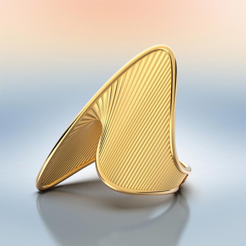 Statement Gold Mobius Ring Made in Italy - Oltremare Gioielli