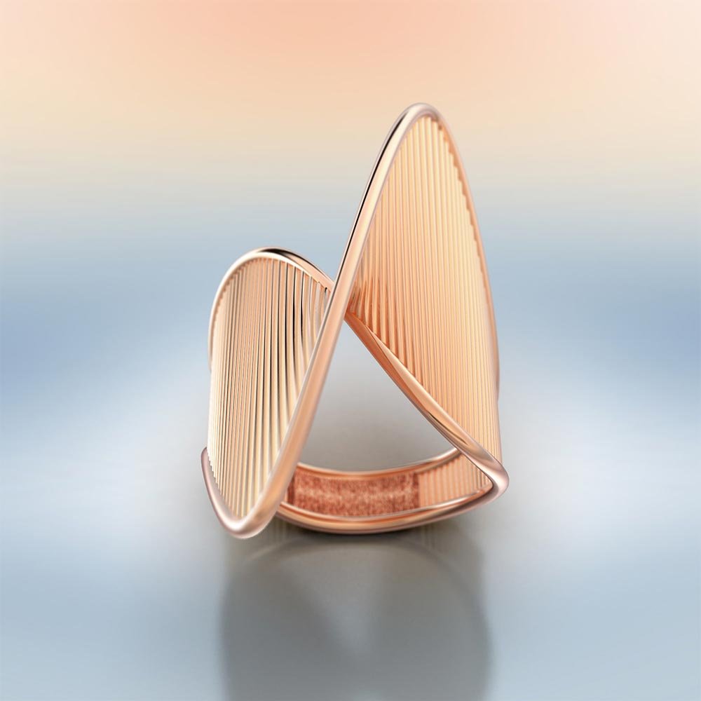 Statement Gold Mobius Ring Made in Italy - Oltremare Gioielli