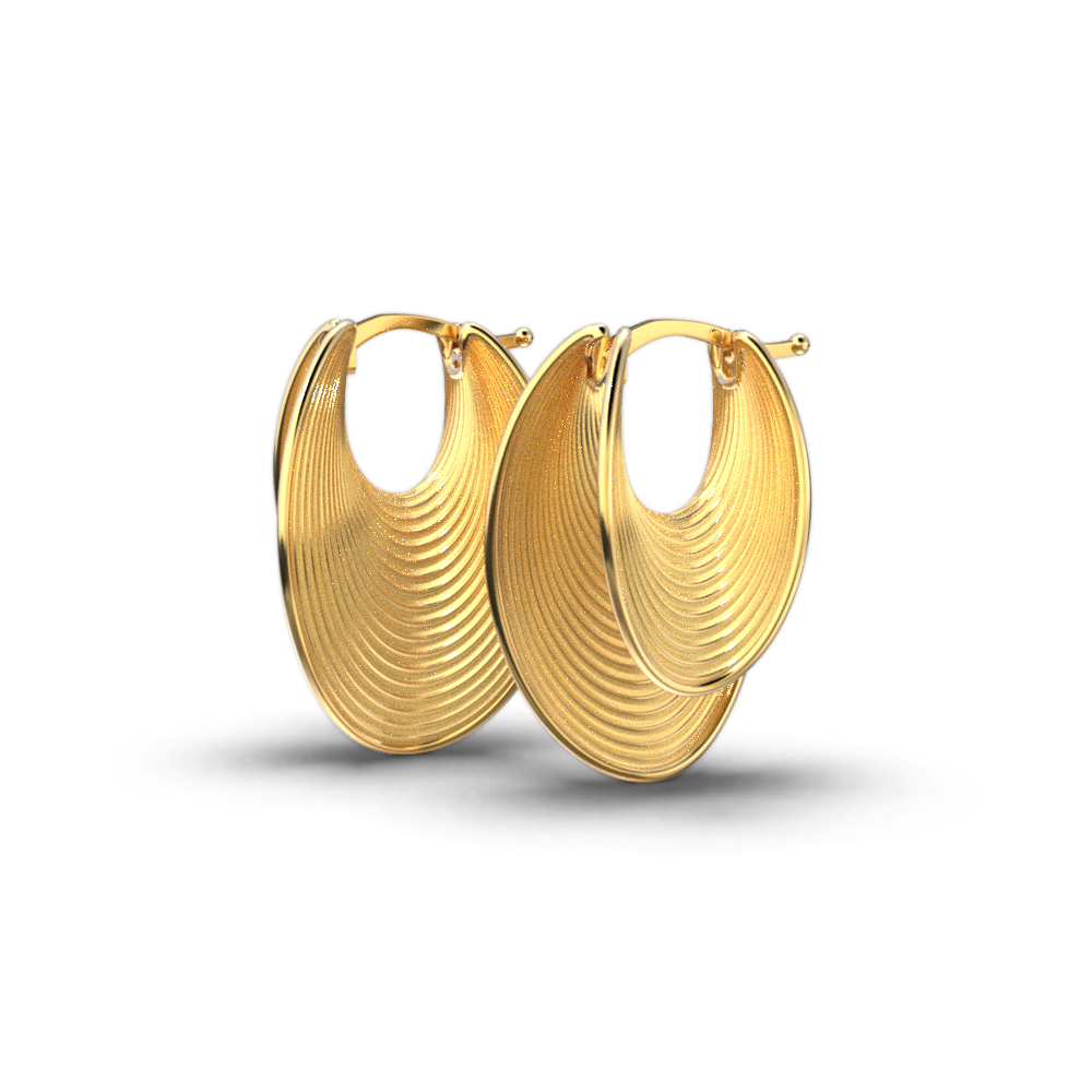 Stunning Gold Hoops Modern Oval Shape - Oltremare Gioielli