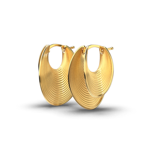 Stunning Gold Hoops Modern Oval Shape - Oltremare Gioielli