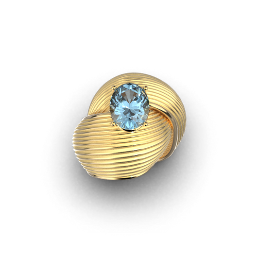 Statement Aquamarine Gold Ring - Oltremare Gioielli