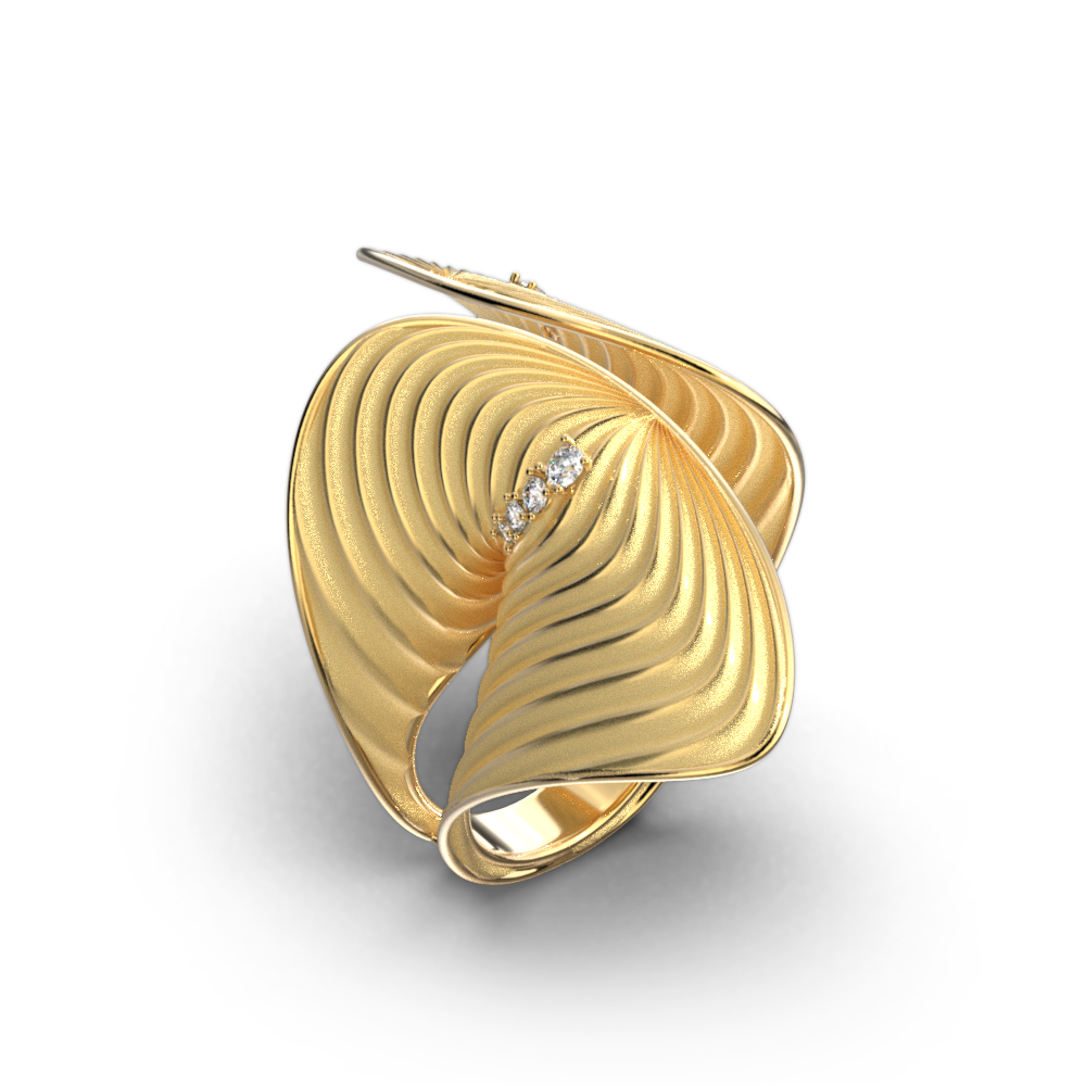 Futuristic Diamond Ring made in Italy - Oltremare Gioielli