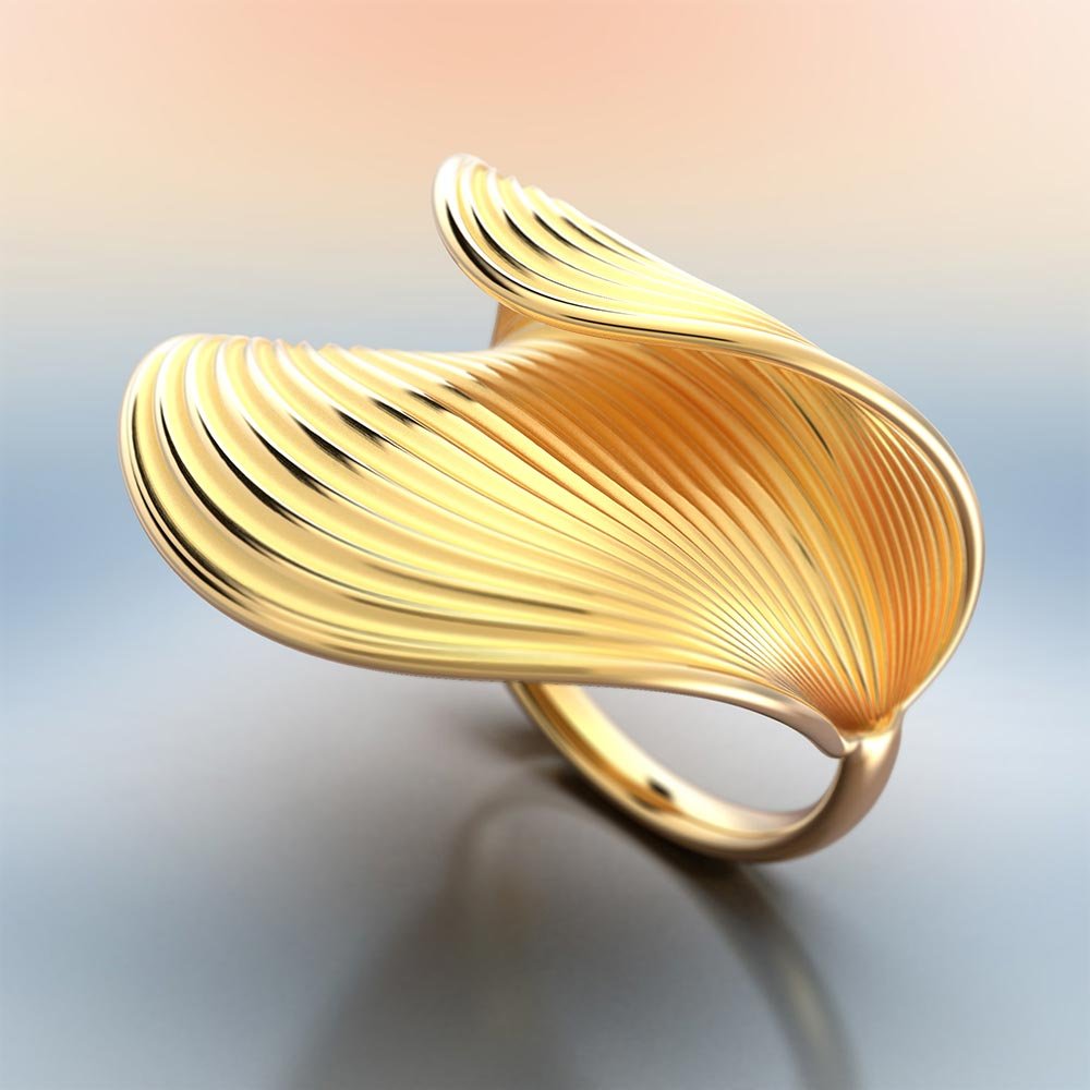 Stylish Gold Ring Made in Italy - Oltremare Gioielli