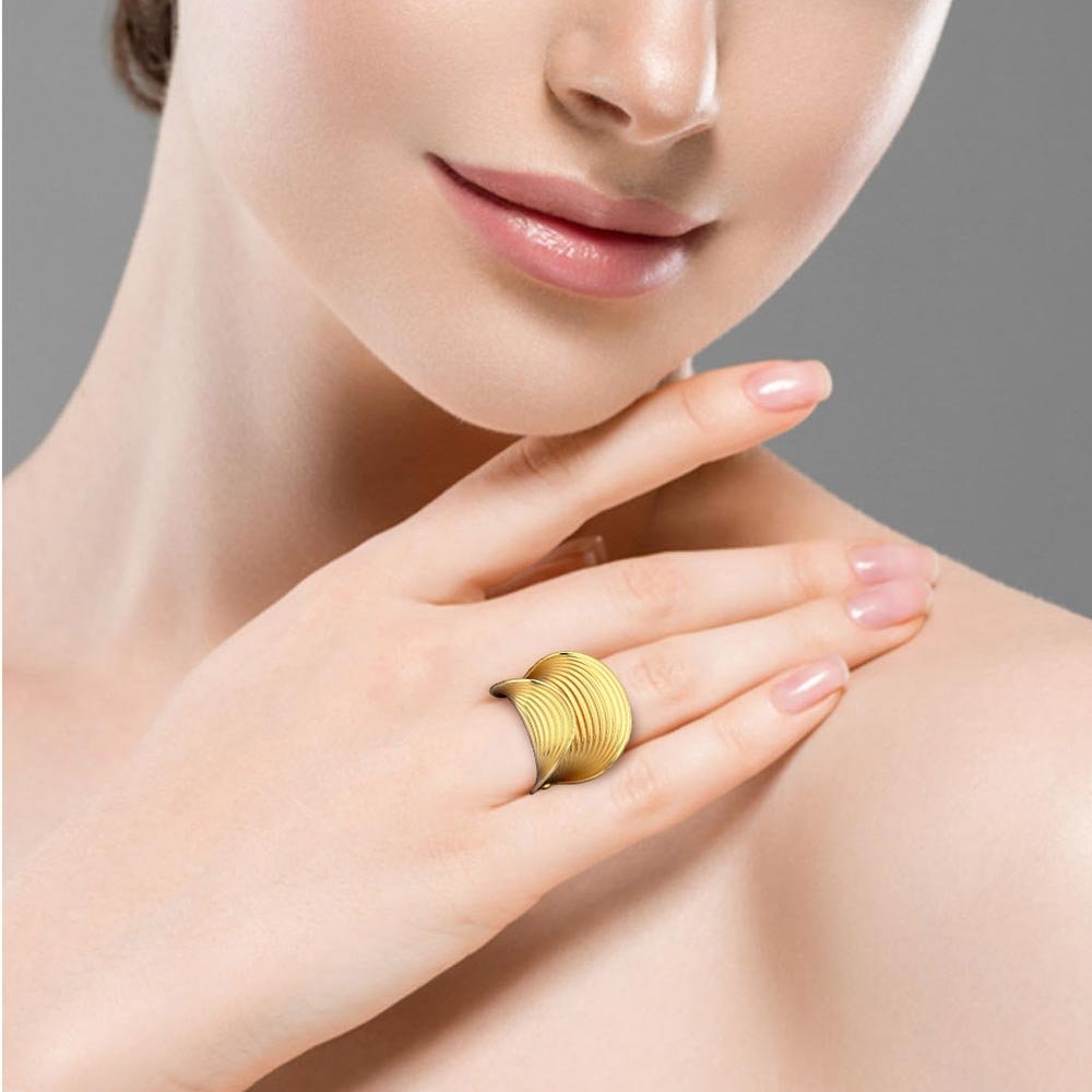 Stylish Gold Ring Made in Italy - Oltremare Gioielli