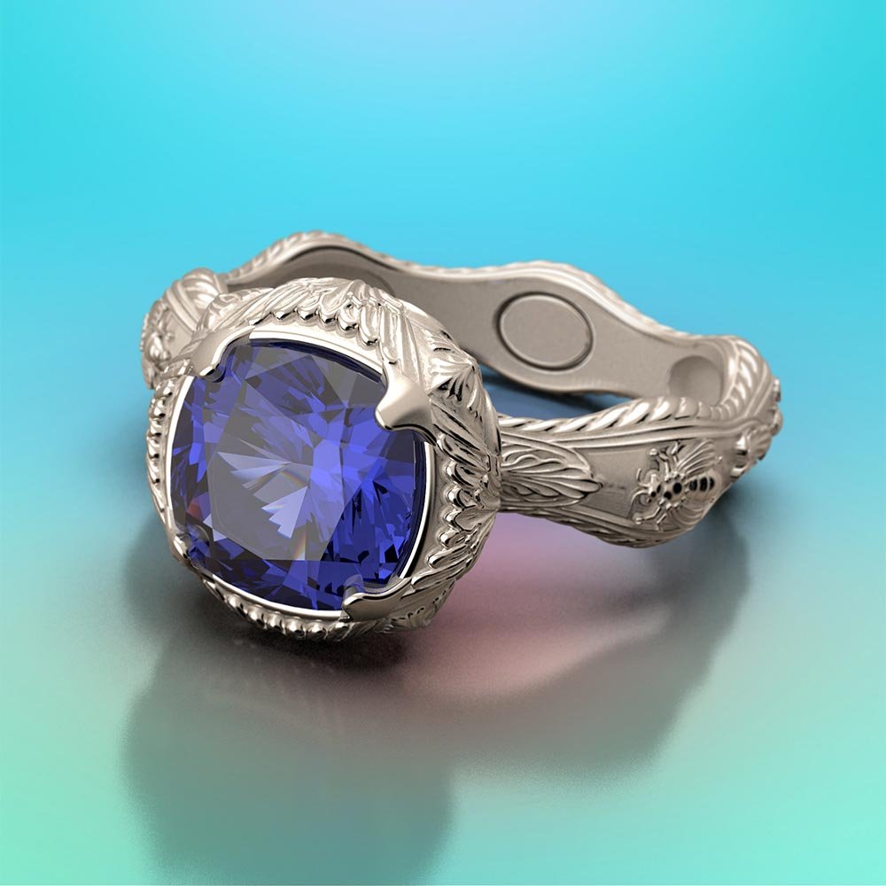 Tanzanite Ring in Italian Baroque Style - Oltremare Gioielli