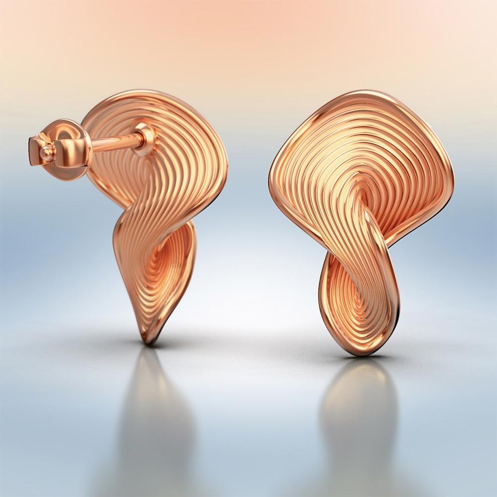 Modern Contemporary Gold Studs - Oltremare Gioielli