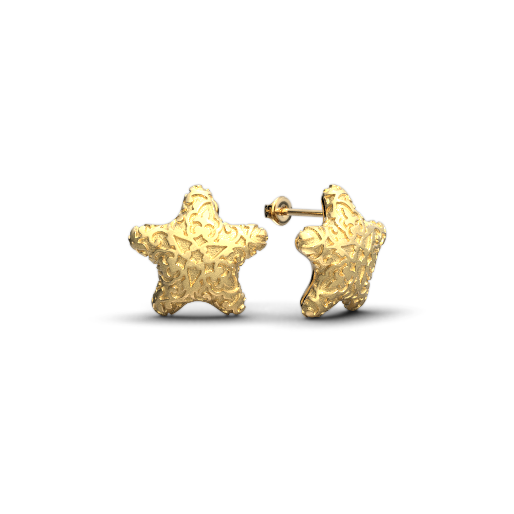 Italian Gold Starfish Stud Earrings - Oltremare Gioielli