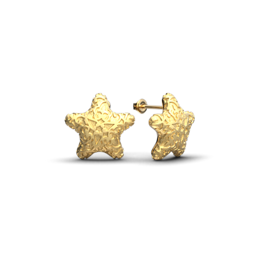 Italian Gold Starfish Stud Earrings - Oltremare Gioielli
