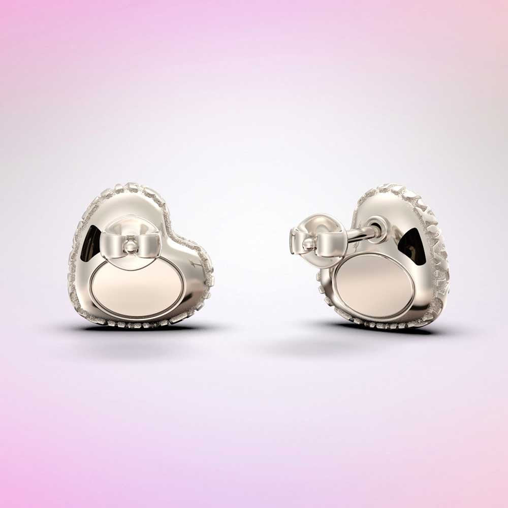 Gold studs with Damask Heart Shape - Oltremare Gioielli