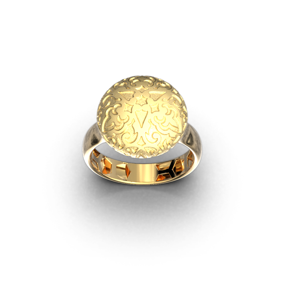 Stunning Damasked Dome Ring - Oltremare Gioielli