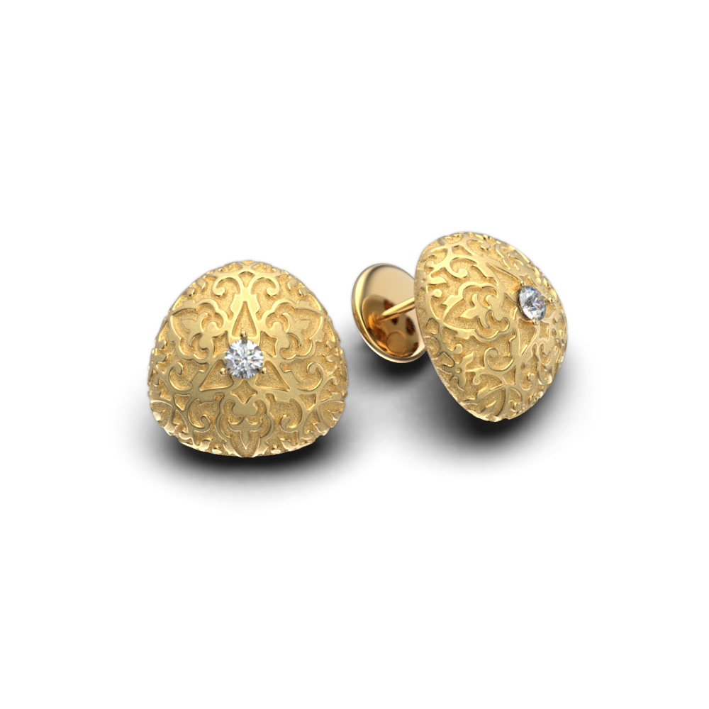 Diamond Earrings with Damask Decoration - Oltremare Gioielli