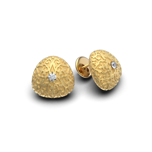 Diamond Earrings with Damask Decoration - Oltremare Gioielli