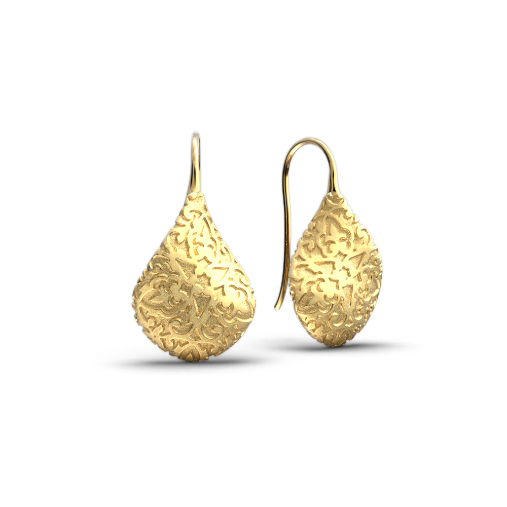 Twisted Earrings With Damasked Pattern - Oltremare Gioielli