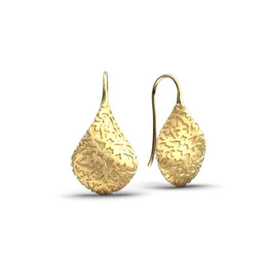 Twisted Earrings With Damasked Pattern - Oltremare Gioielli