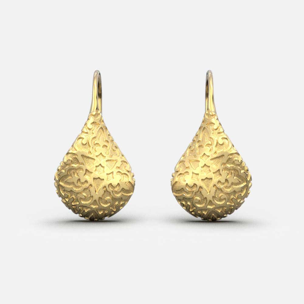 Twisted Earrings With Damasked Pattern - Oltremare Gioielli