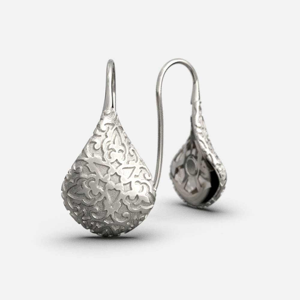 Twisted Earrings With Damasked Pattern - Oltremare Gioielli