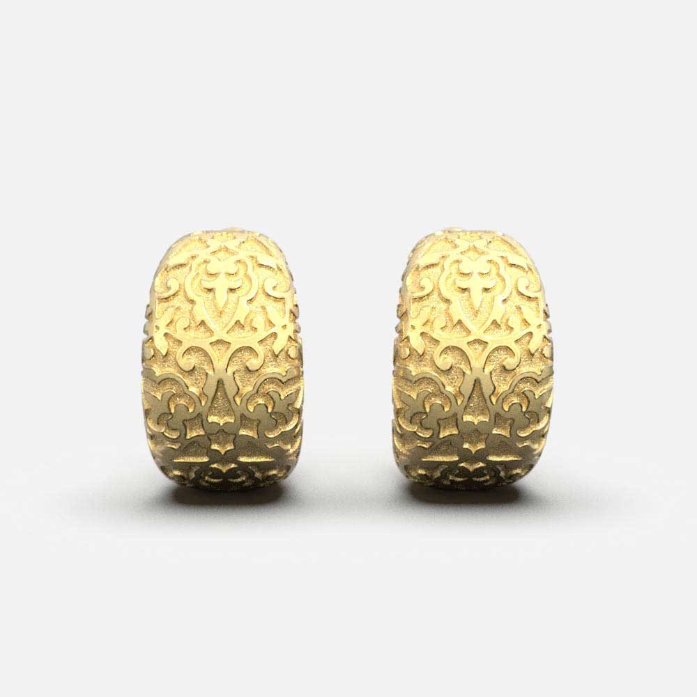 Hoop Earrings With Damasked Pattern - Oltremare Gioielli
