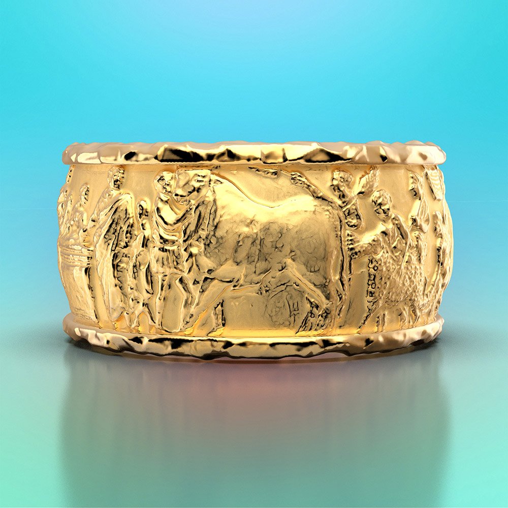 Gold Ring in Ancient Roman Style - Oltremare Gioielli
