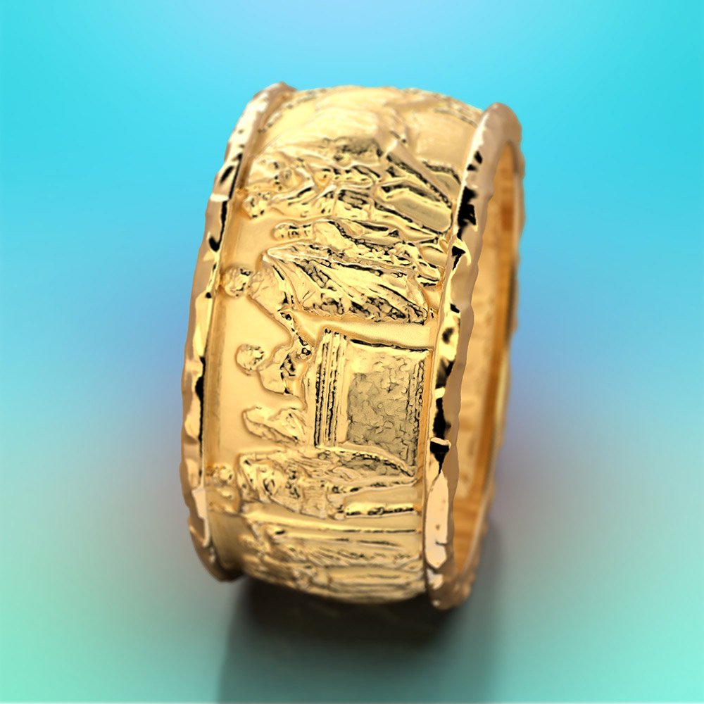 Gold Ring in Ancient Roman Style - Oltremare Gioielli