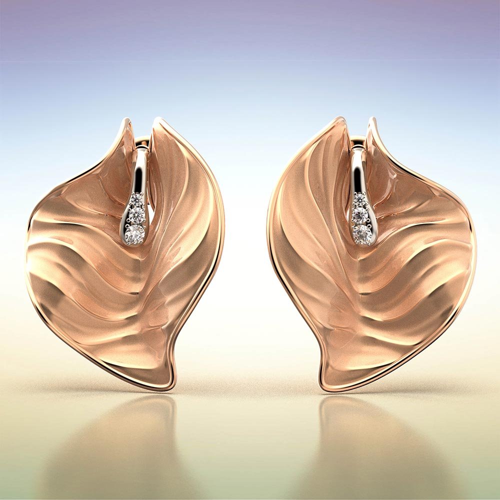 Calla Gold Diamond Earrings - Oltremare Gioielli