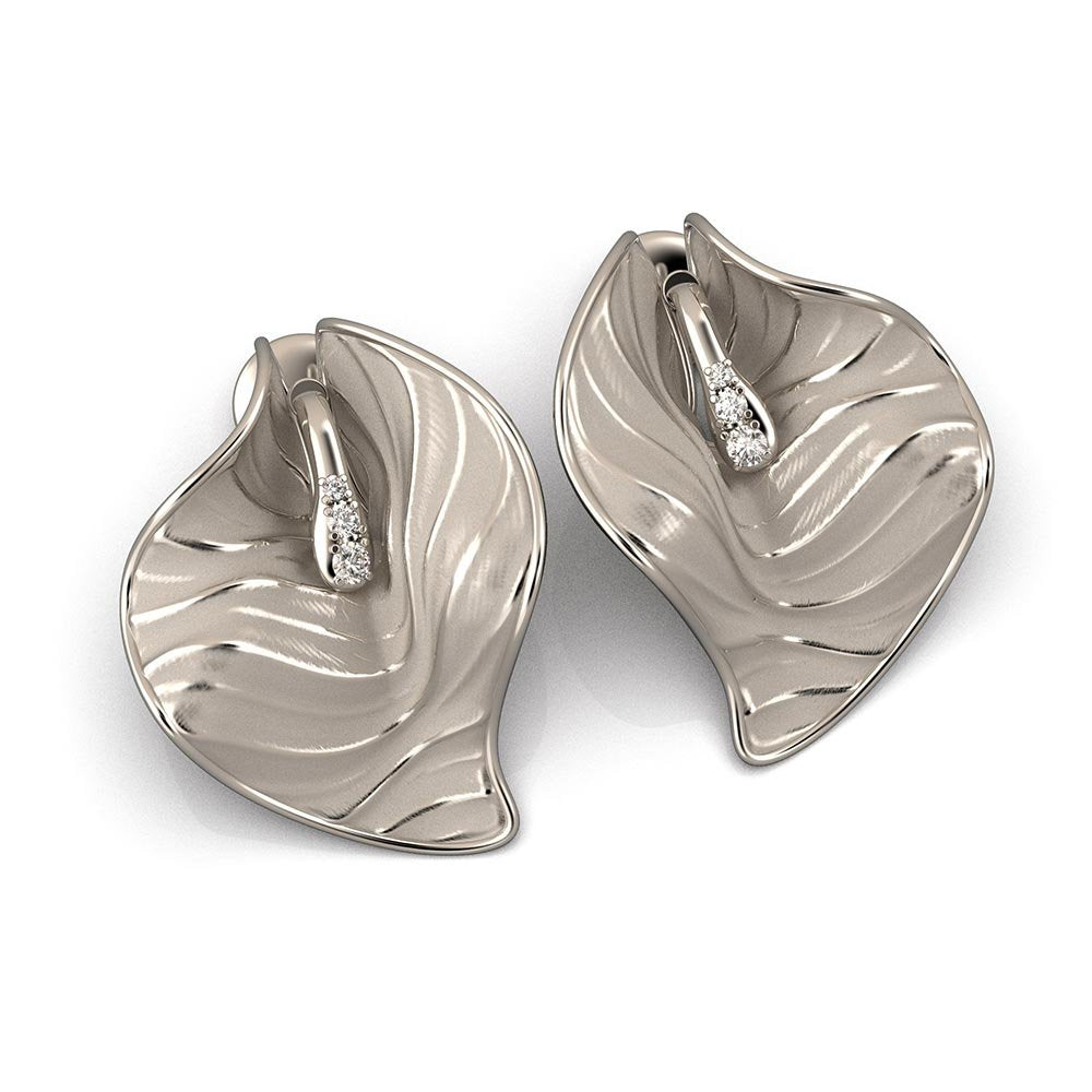 Calla Gold Diamond Earrings - Oltremare Gioielli