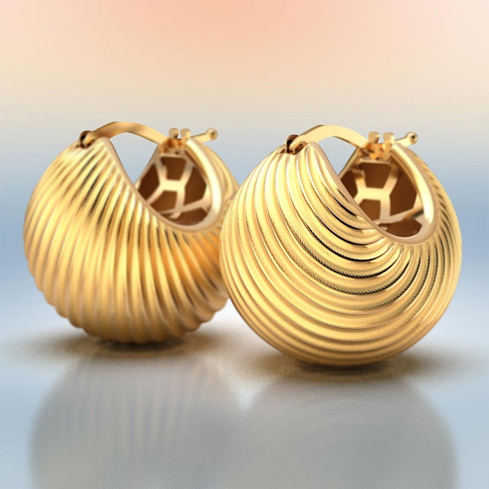 Chunky Gold Hoop Earrings - Oltremare Gioielli