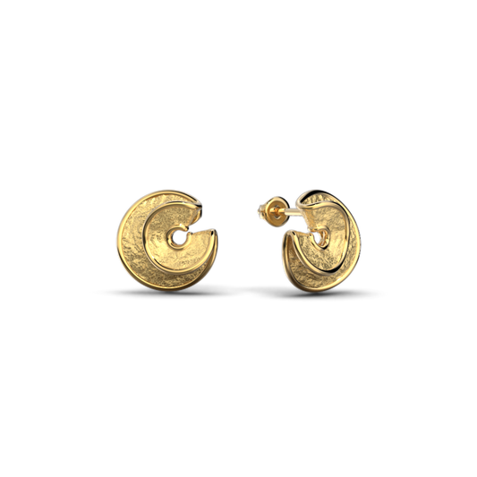 Twisted Ribbon C-Shaped Stud Earrings - Oltremare Gioielli