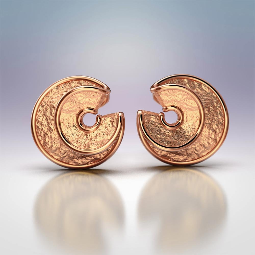 Twisted Ribbon C-Shaped Stud Earrings - Oltremare Gioielli