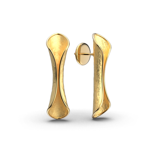 Contemporary modern gold earrings made in Italy by Oltremare Gioielli