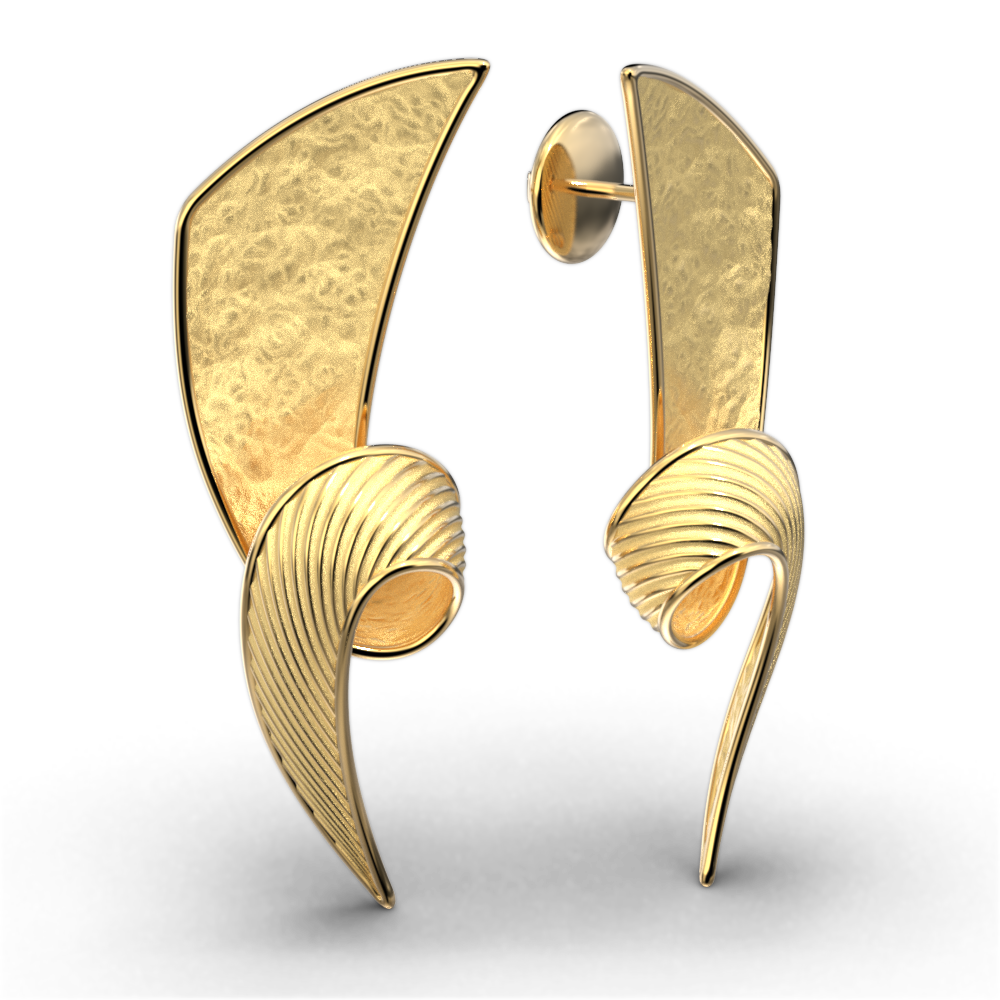 Contemporary Gold Earrings Made in Italy - Oltremare Gioielli