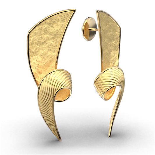 Contemporary Gold Earrings Made in Italy - Oltremare Gioielli