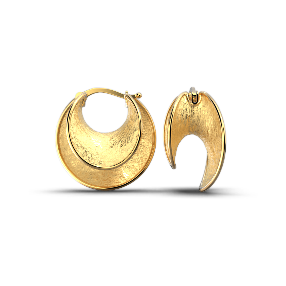 Contemporary Gold Hoop Earrings Made in Italy - Oltremare Gioielli