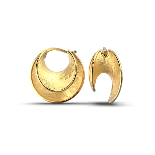 Contemporary Gold Hoop Earrings Made in Italy - Oltremare Gioielli
